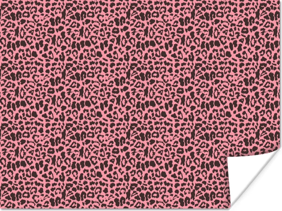 Poster Dierenprint - Roze - Panter - 120x90 cm