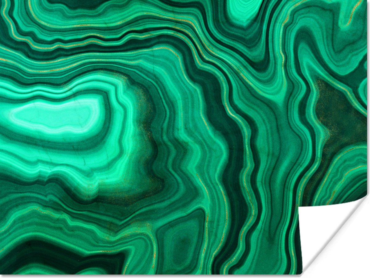 Poster Geode - Groen - Agaat - Stenen - 40x30 cm