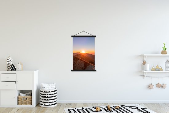 Porte-affiche avec affiche - Affiche scolaire - Berg - Paysage - Soleil - 60x90 cm - Lattes noires