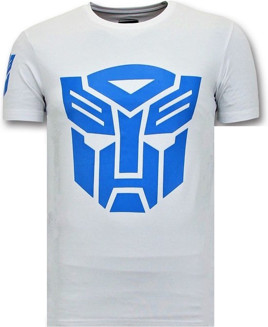T-shirt Cool Homme - Imprimé Transformers Robots - Blanc