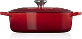 Le Creuset - Cocotte - Basse - Ovale - Signature - Rouge Cerise - 27cm 3.4L