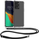 kwmobile telefoonhoesje geschikt voor OnePlus Nord 2T 5G - Hoesje met telefoonkoord - Back cover in zwart / transparant