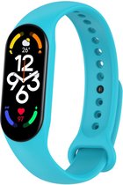 Siliconen Smartwatch bandje - Geschikt voor Xiaomi Mi Band 7 siliconen bandje - lichtblauw - Strap-it Horlogeband / Polsband / Armband