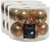 40x stuks kerstballen toffee bruin van glas 6 cm - mat/glans - Kerstboomversiering