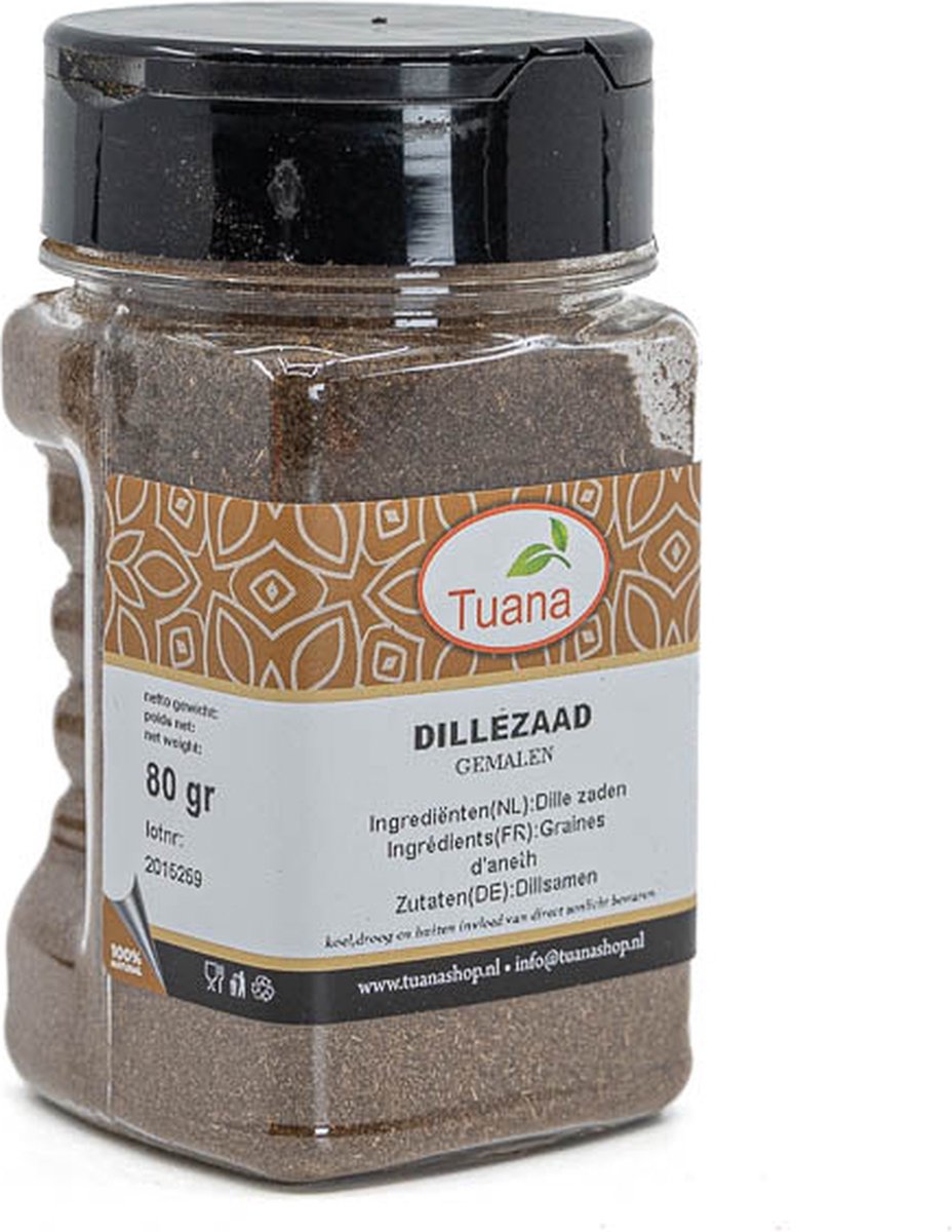 Goedkoopste Tuana Kruiden - Dille Zaad Gemalen - Bakje 70 Gram - KP0062