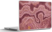 Laptop sticker - 15.6 inch - Agaat - Abstract - Stenen - Roze - 36x27,5cm - Laptopstickers - Laptop skin - Cover