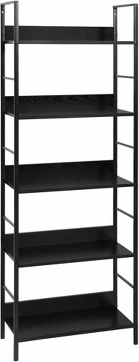 Boekenkast met 5 schappen 60x27,6x158,5 cm bewerkt hout zwart