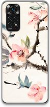 Case Company® - Hoesje geschikt voor Xiaomi Redmi Note 11S hoesje - Japanse bloemen - Soft Cover Telefoonhoesje - Bescherming aan alle Kanten en Schermrand