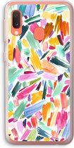 Case Company® - Hoesje geschikt voor Samsung Galaxy A20e hoesje - Watercolor Brushstrokes - Soft Cover Telefoonhoesje - Bescherming aan alle Kanten en Schermrand