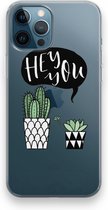 Case Company® - Hoesje geschikt voor iPhone 12 Pro hoesje - Hey you cactus - Soft Cover Telefoonhoesje - Bescherming aan alle Kanten en Schermrand