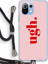 Case Company® - Hoesje met koord geschikt voor Xiaomi Mi 11 Lite hoesje met Koord - Ugh - Telefoonhoesje met Zwart Koord - Bescherming aan alle Kanten en Over de Schermrand