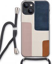 Case Company® - Hoesje met koord geschikt voor iPhone 13 mini hoesje met Koord - Geo #5 - Telefoonhoesje met Zwart Koord - Extra Bescherming aan alle Kanten en Over de Schermrand