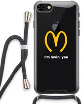 Case Company® - Hoesje met koord geschikt voor iPhone 7 hoesje met Koord - I'm lovin' you - Telefoonhoesje met Zwart Koord - Extra Bescherming aan alle Kanten en Over de Schermrand