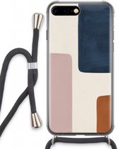 Case Company® - Hoesje met koord geschikt voor iPhone 8 Plus hoesje met Koord - Geo #5 - Telefoonhoesje met Zwart Koord - Extra Bescherming aan alle Kanten en Over de Schermrand