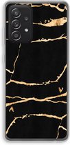 Case Company® - Hoesje geschikt voor Samsung Galaxy A52 hoesje - Gouden marmer - Soft Cover Telefoonhoesje - Bescherming aan alle Kanten en Schermrand