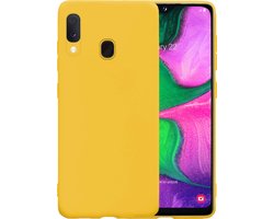 Hoesje - Geschikt voor Samsung Galaxy A20e - Sterk & Shockproof - Hoes Cover - Siliconen Case - Telefoonhoesjes - Geel
