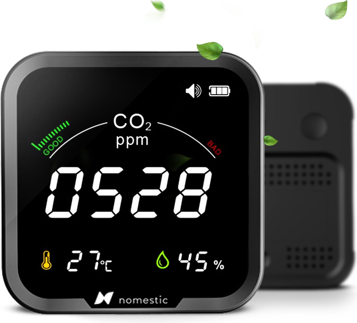 Nomestic® Airsight CO2 Meter & Hygrometer