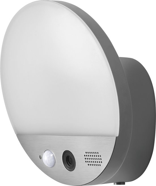 Ledvance Smart+ WiFi LED Wandlamp Buitenverlichting Donker Grijs 15W 950lm - 830 Warm Wit | Camera - Afstandsbediening - Bewegings- en lichtsensor