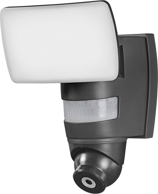 Ledvance Smart+ Wifi Wandlamp Flood Camera Donker Grijs Buiten 24W 320lm - 830 Warm Wit | RGBW - Dimbaar