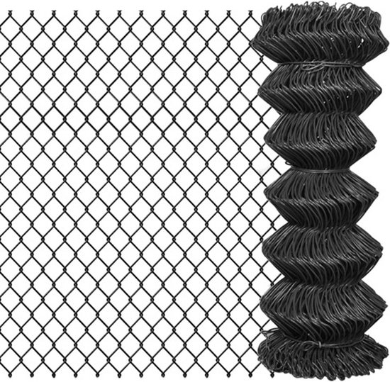 vidaXL Clôture à chaîne 15x1 m gris acier