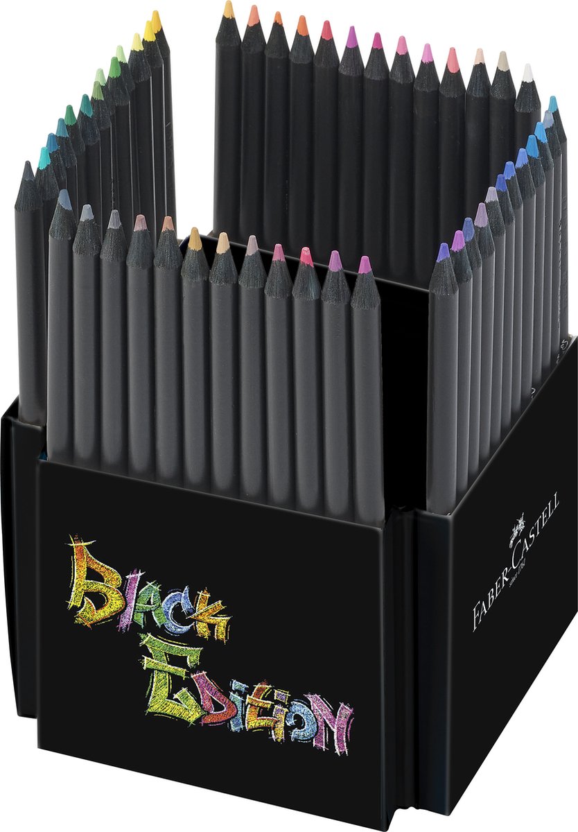 Crayons de couleur Faber-Castell - Black Edition - étui en métal 12 pièces  - FC-116413