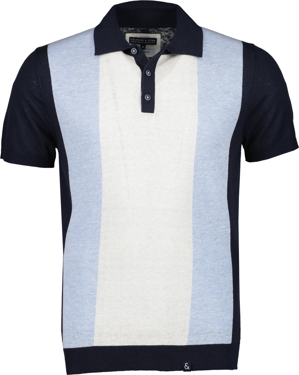 Colours & Sons Polo - Modern Fit - Blauw - M