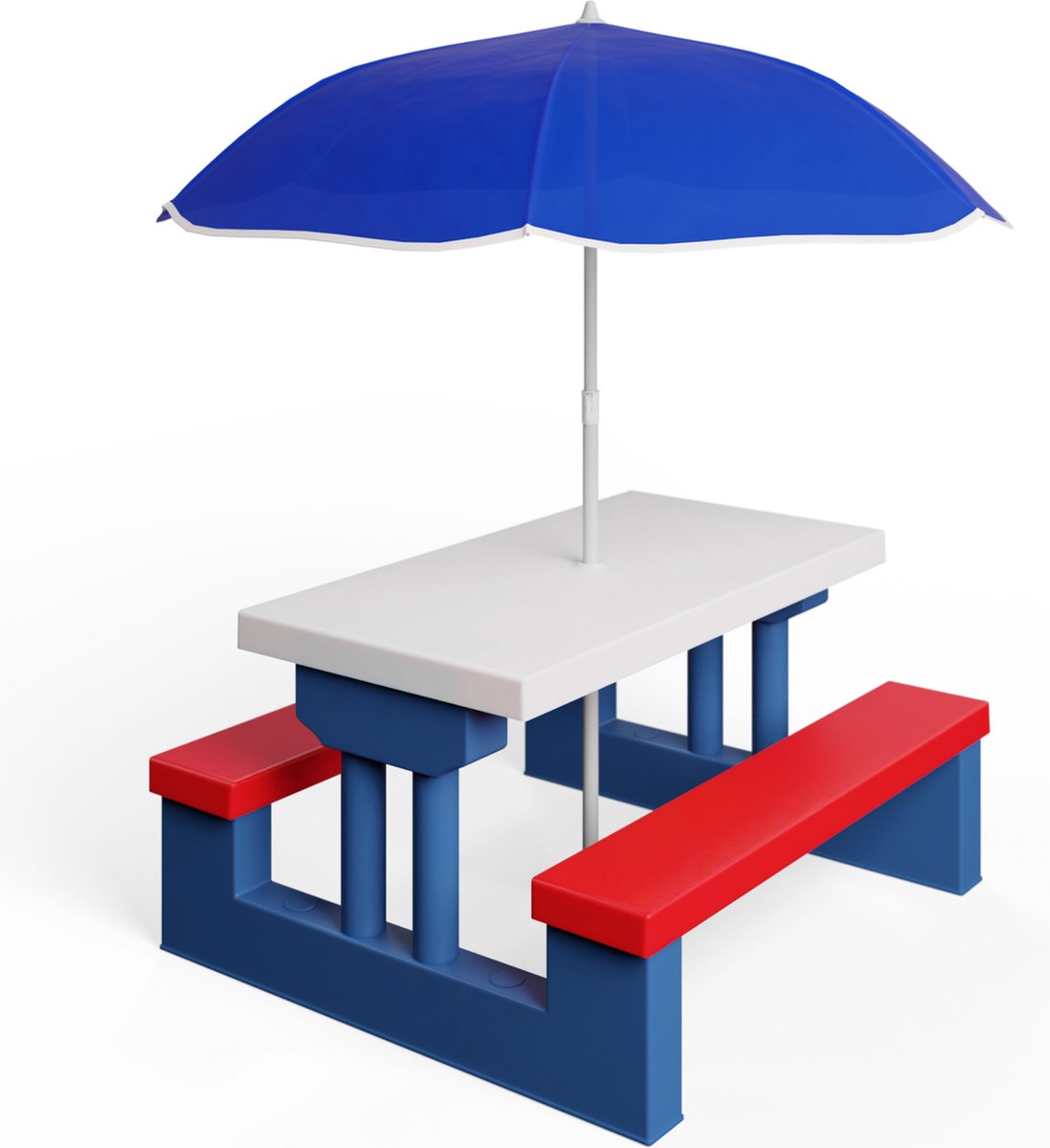 Kindertuinset met Parasol en Banken – Picknicktafel – UV-bescherming