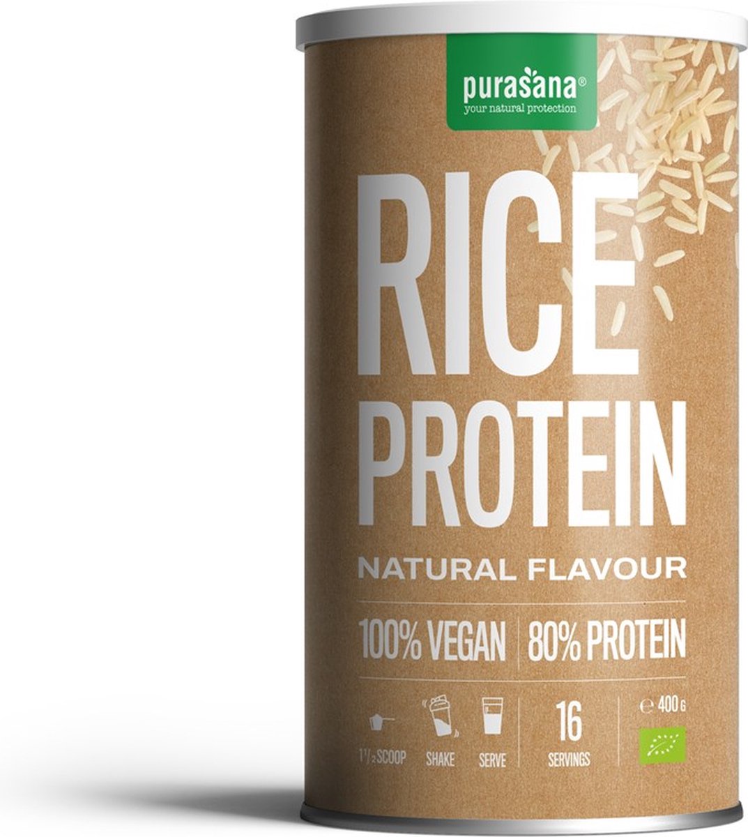 Purasana Vegan Proteine Rijst Natuur Bio 400 gr