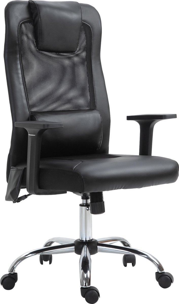 Vinsetto Massagestoel kantoorstoel draaistoel met massagefunctie in hoogte verstelbaar PU 921-314