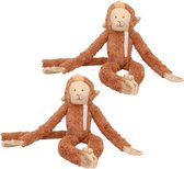 2x stuks happy Horse knuffel aapje bruin 45 cm - Apen speelgoed knuffels