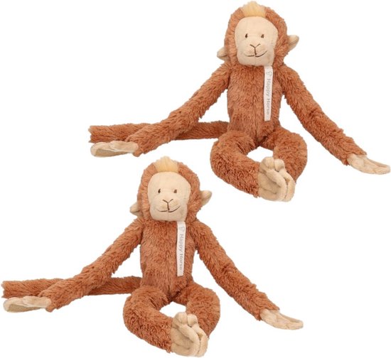 2x stuks happy Horse knuffel aapje bruin 45 cm - Apen speelgoed knuffels