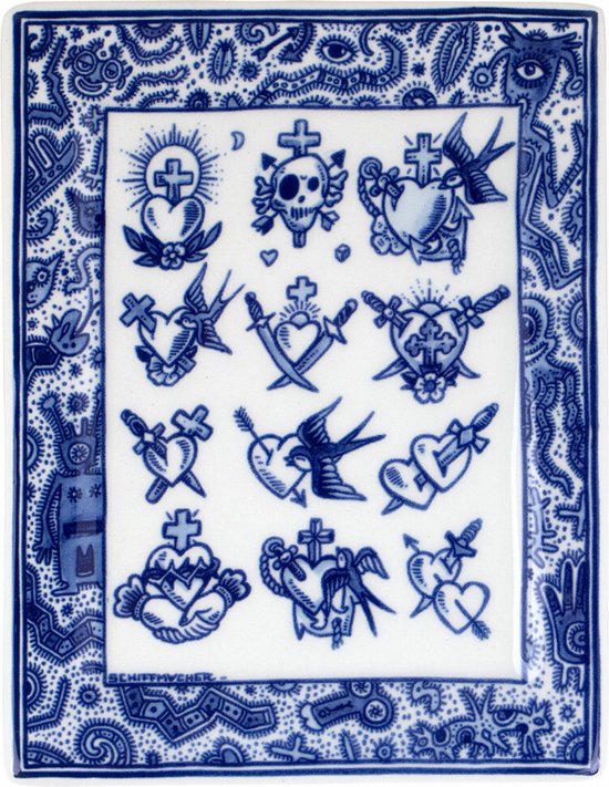 Royal Delft Schiffmacher bord Old School collection 15 x 12 cm