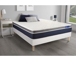Complete boxspring met matras tweepersoons- Actisom Actilatex confort wit - Latex en traagschuim - 180 x 220 cm