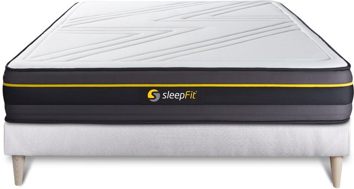 Complete boxspring met matras tweepersoons- Sleepfit Active wit - Traagschuim - 160 x 195 cm