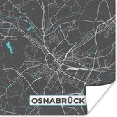 Poster Stadskaart – Plattegrond – Duitsland – Blauw – Osnabrück – Kaart - 75x75 cm