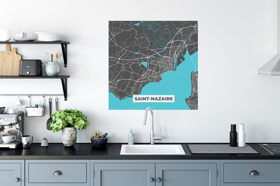 Affiche Plan de ville – France – Carte – Saint-Nazaire – Carte - 75x75 cm