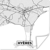 Poster Frankrijk - Hyères - Stadskaart - Plattegrond - Kaart - 50x50 cm