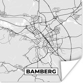 Poster Plattegrond - Duitsland - Bamberg - Stadskaart - Kaart - 50x50 cm