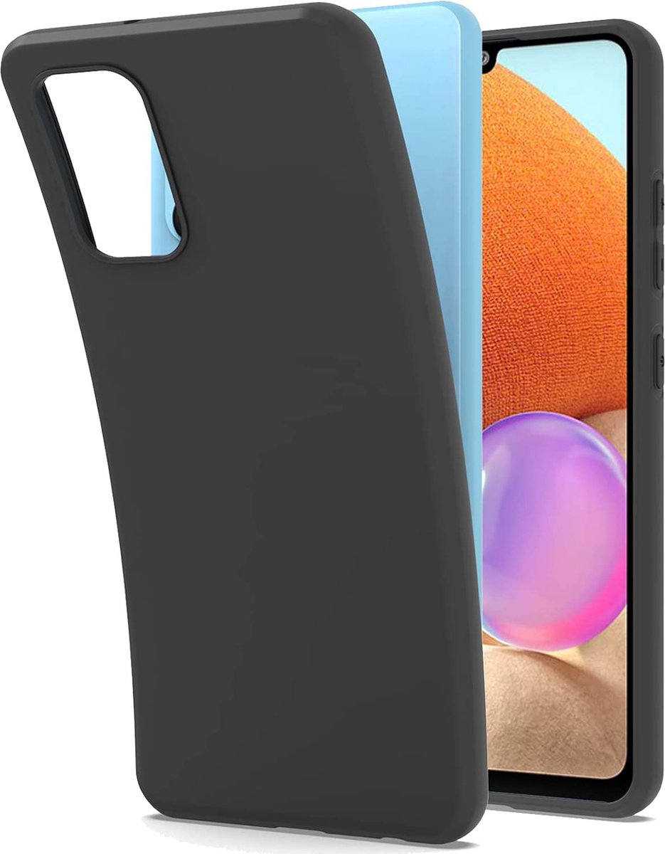 Flexibele achterkant Silicone hoesje zwart Geschikt voor: Samsung Galaxy A32 4G
