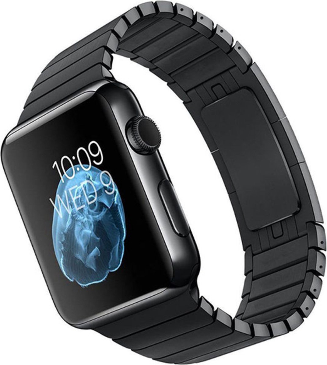 Devia Metalen schakel Apple Watch bandje zwart - Geschikt voor Apple Watch 7 series (45mm)