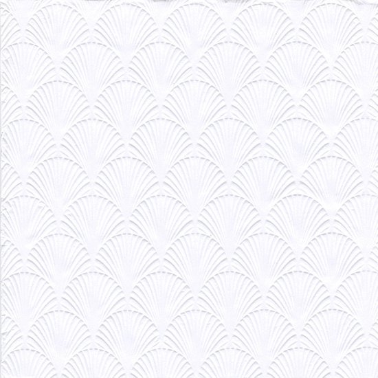 16x Luxe 3-laags servetten met patroon wit 33 x 33 cm
