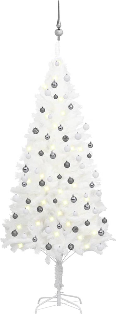 VidaLife Kunstkerstboom met LED's en kerstballen 180 cm wit