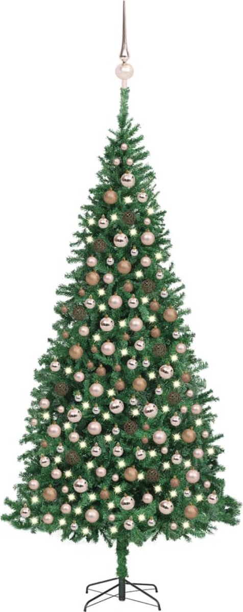 VidaLife Kunstkerstboom met LED's en kerstballen 300 cm groen