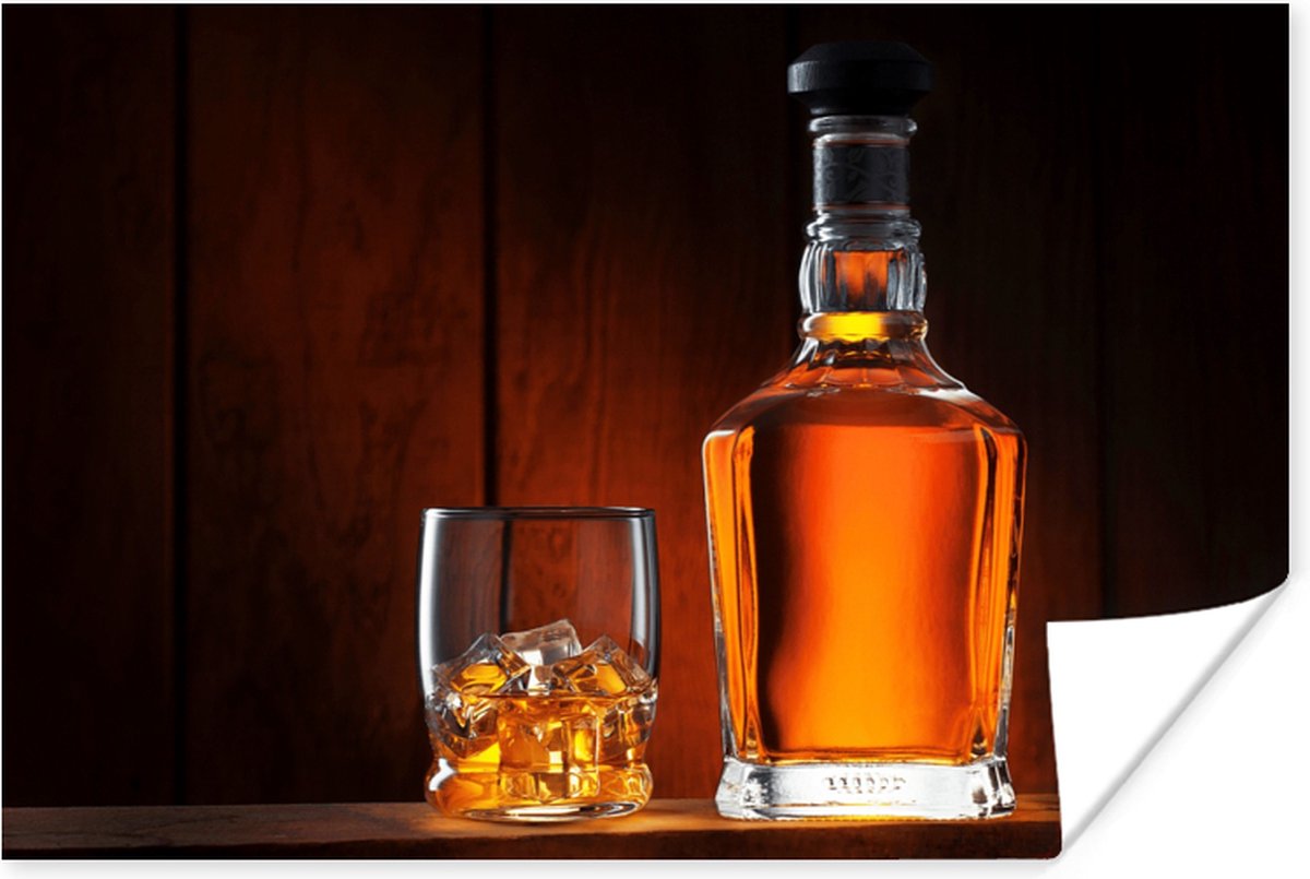 Poster Whiskey - Fles - Karaf - 60x40 cm