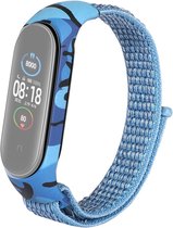 Nylon bandje camouflage case - geschikt voor Xiaomi Mi Band 3 / Mi Band 4 / Mi Band 5 - blauw