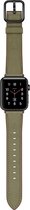 Leren bandje - geschikt voor Apple Watch series 1/2/3/4/5/6/7/8/9/SE/SE 2/Ultra/Ultra 2 met case size 42 mm / 44 mm / 45 mm / 49 mm - groen