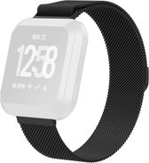 Milanees bandje - geschikt voor Fitbit Versa / Versa 2 - maat S/M - zwart