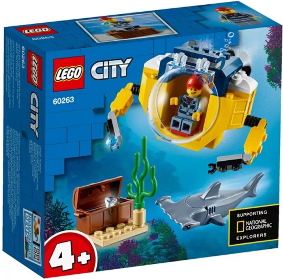 LEGO 60265 City La Base d’Exploration Océanique, sous-Marin et  Mini-Figurines Animaux Marins, Jouet pour Enfants de 6 Ans et Plus