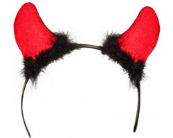tiara duivelsoren dames polyester rood/zwart