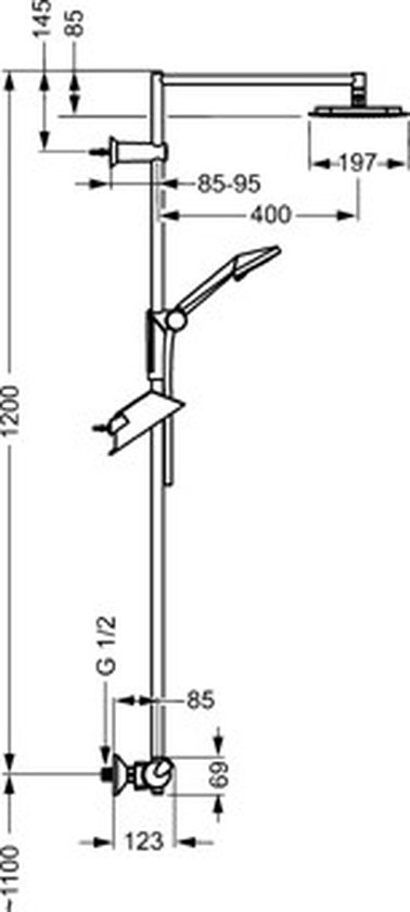 DOUCHESYSTEEM THERM. MATZWART HANSA HANSAFIT 65159